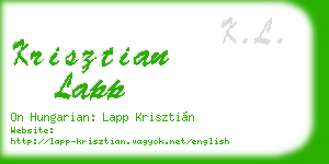 krisztian lapp business card